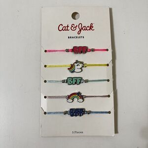 Cat & Jack BFF Unicorn Rainbow Friendship Bracelets Set of 5 NEW